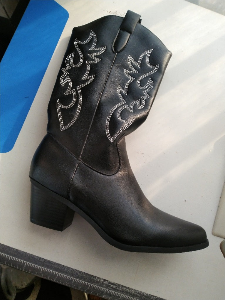 High Heel Hannah Style Western Cowboy Knight Boots