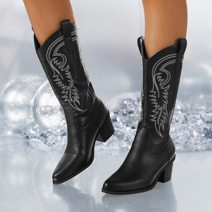 High Heel Hannah Style Western Cowboy Knight Boots